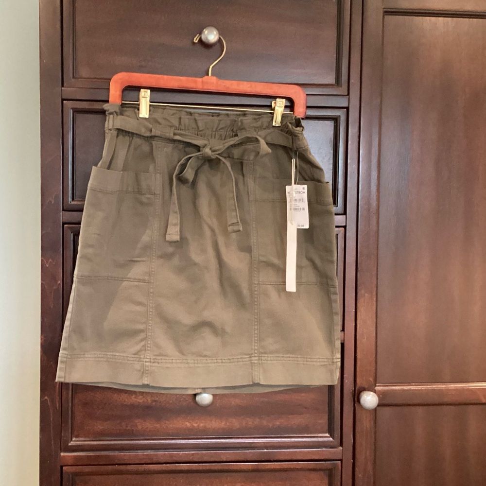 Caslon | Paperbag Waist Cotton Casual Summer Skirt NWTs Nordstrom